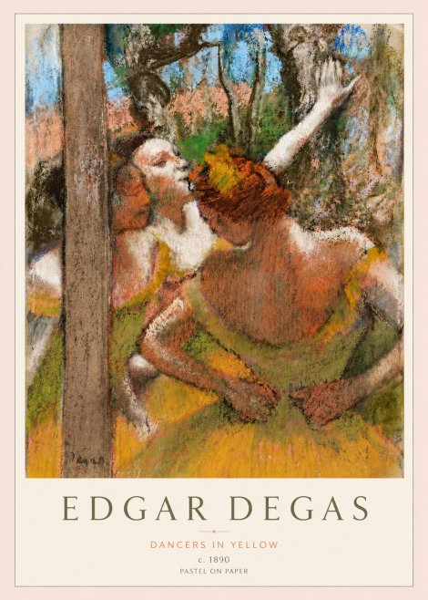 Edgar Degas Dancers in Yellow No3 - Poster