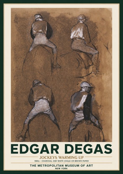 Edgar Degas Jockeys Warming Up No3 - Poster