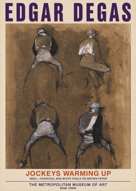 Edgar Degas Jockeys Warming Up No4 - Poster