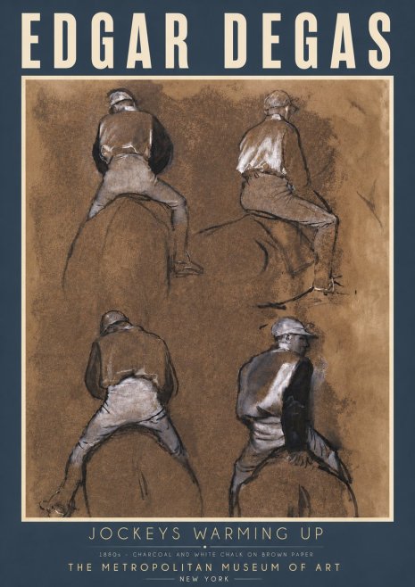Edgar Degas Jockeys Warming Up No5 - Poster