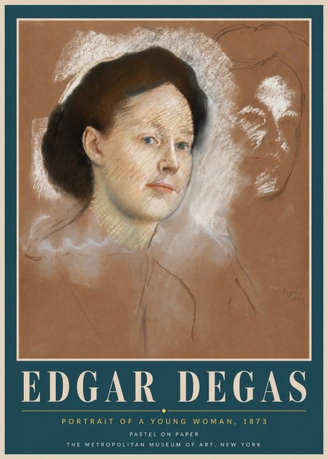 Edgar Degas Portrait of a Young Woman No6 - Poster