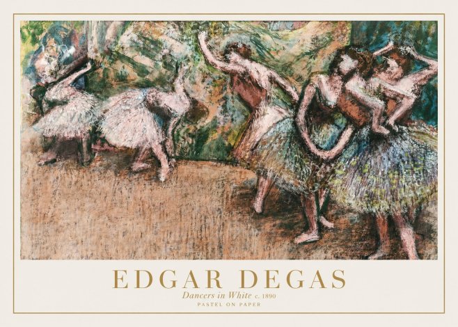 Edgar Degas Dancers in White C. 1890 No1 - Poster