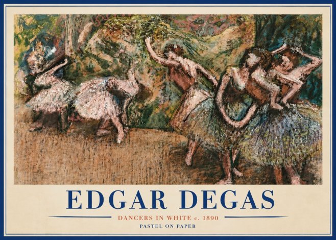 Edgar Degas Dancers in White C. 1890 No5 - Poster