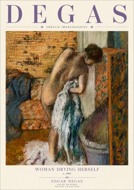 Edgar Degas Woman Drying Herself II No5 - Poster