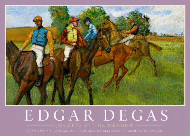 Edgar Degas Jockeys in the Meadow No3 - Poster