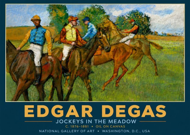 Edgar Degas Jockeys in the Meadow No5 - Poster