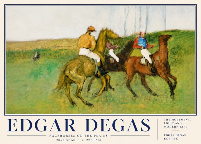 Edgar Degas Racehorses on the Plains No6 - Poster