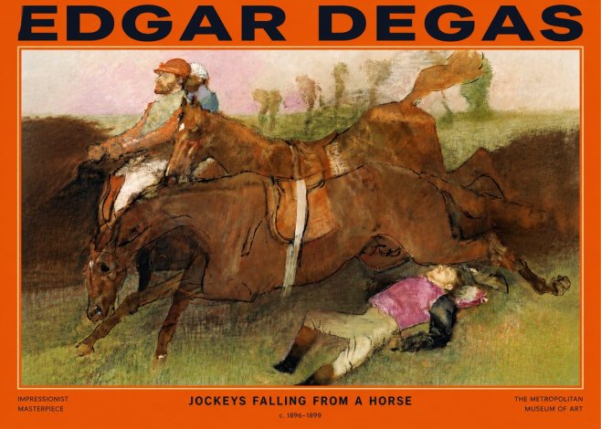 Edgar Degas Jockeys Falling from a Horse No2 - Poster