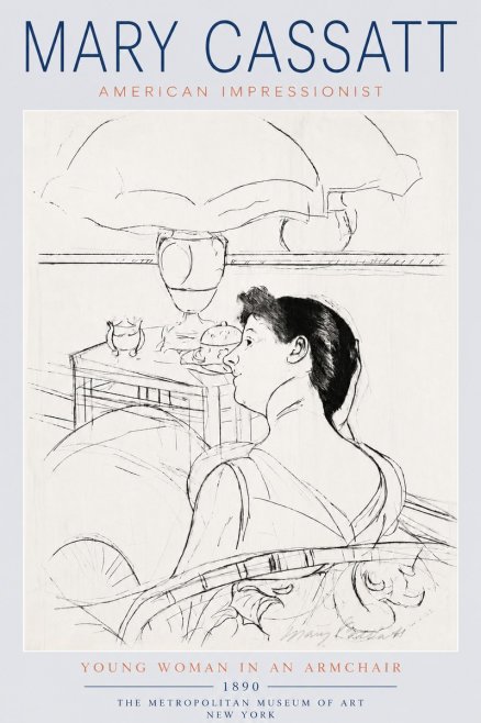 Mary Cassatt Young Woman in an Armchair No6 - Poster