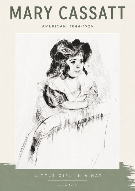 Mary Cassatt Little Girl in a Hat No6 - Poster