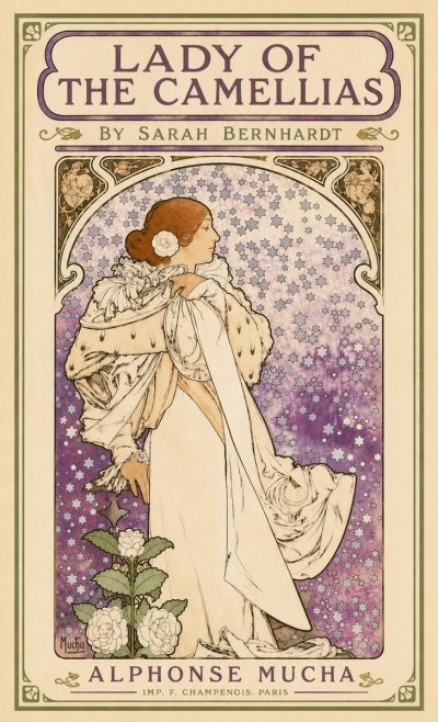 Mucha Lady of the Camellias No3 - Poster