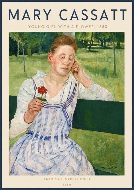 Mary Cassatt Young Girl with a Flower No6 - Poster