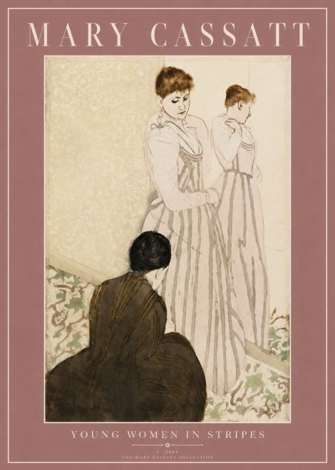 Mary Cassatt Young Women in Stripes No2 - Poster