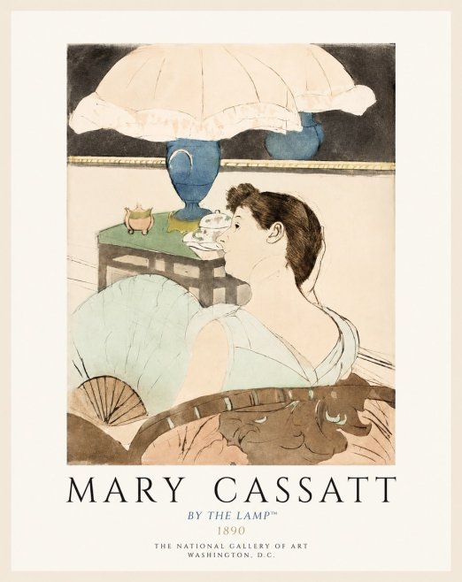 Mary Cassatt By the Lamp No1 - Poster