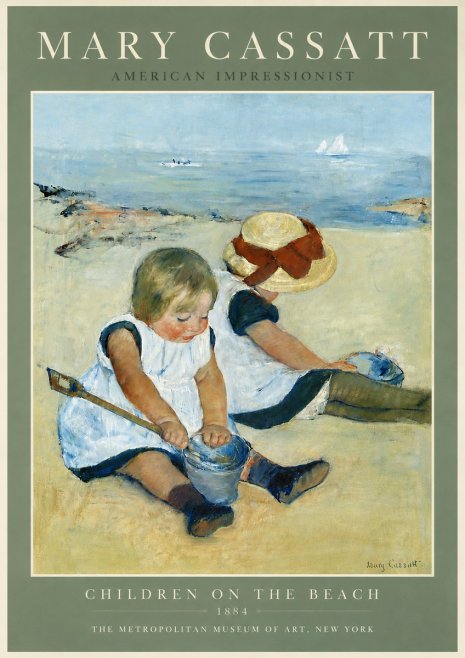 Mary Cassatt Children on the Beach No5 - Poster