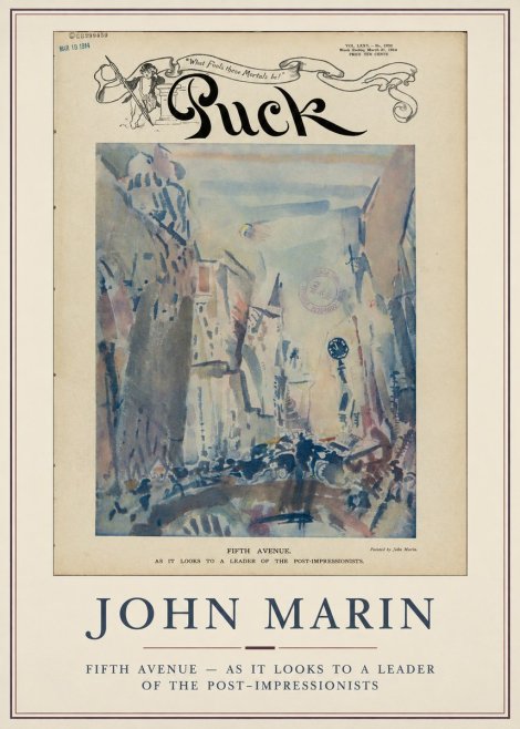 John Marin Fifth Avenue – as It Looks to a Leader of the Post-impressionists No5 - Poster
