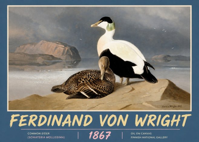 Ferdinand von Wright Common Eider (Somateria Mollissima) No5 - Poster