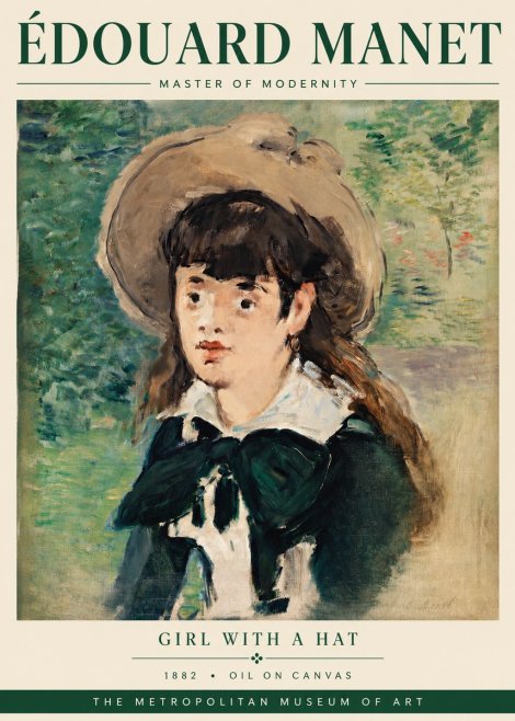 Édouard Manet Girl with a Hat No3 - Poster