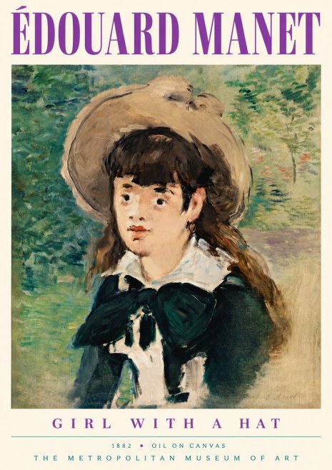 Édouard Manet Girl with a Hat No5 - Poster