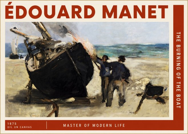 Édouard Manet The Burning of the Boat No2 - Poster