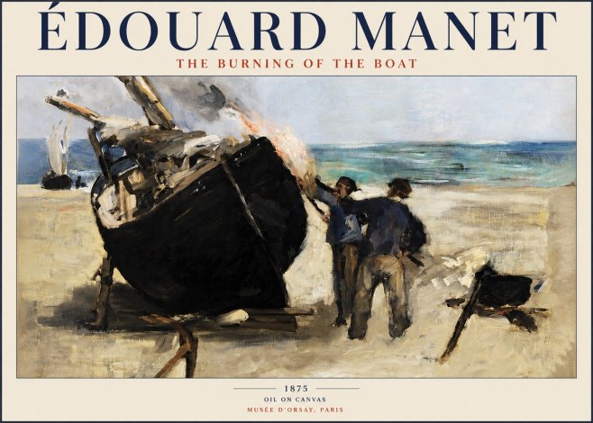 Édouard Manet The Burning of the Boat No3 - Poster