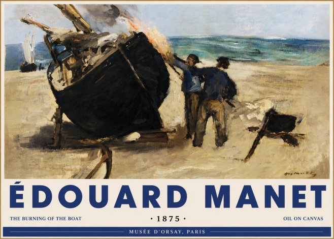 Édouard Manet The Burning of the Boat No6 - Poster