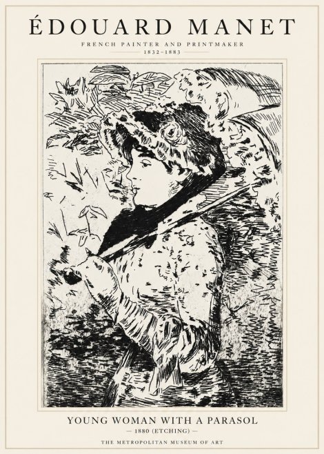 Édouard Manet Young Woman with a Parasol No1 - Poster