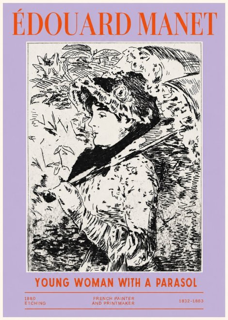 Édouard Manet Young Woman with a Parasol No2 - Poster