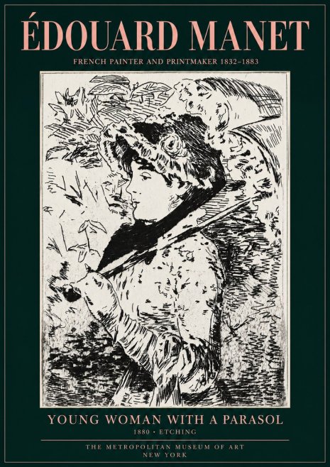 Édouard Manet Young Woman with a Parasol No3 - Poster