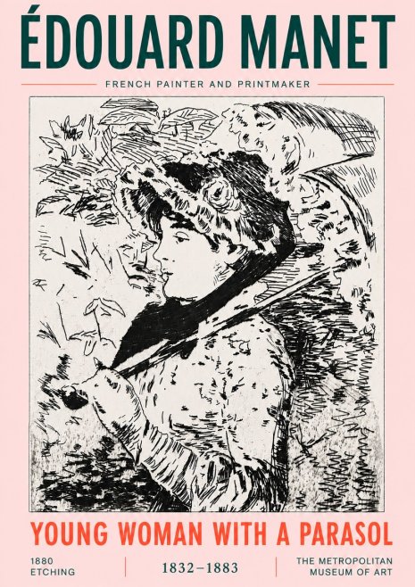 Édouard Manet Young Woman with a Parasol No6 - Poster