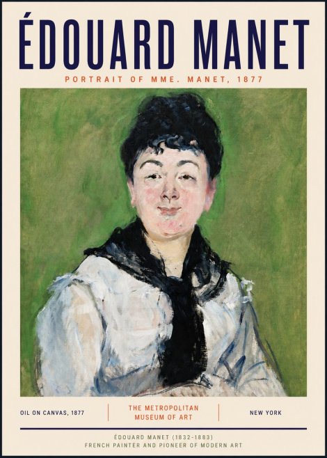 Édouard Manet Portrait of Mme. Manet No4 - Poster