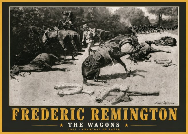 Frederic Remington The Wagons No5 - Poster