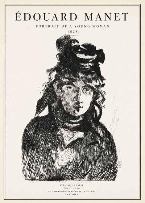 Édouard Manet Portrait of a Young Woman I No1 - Poster