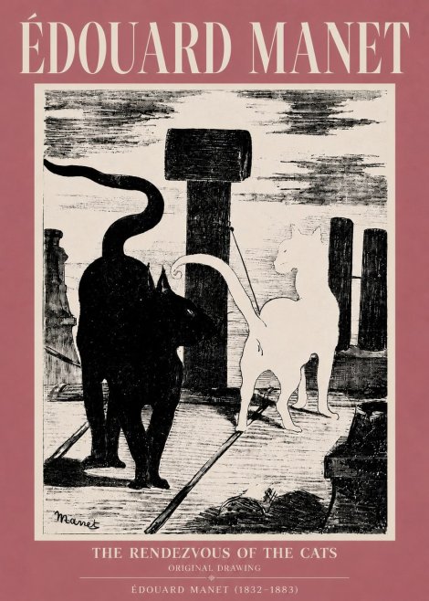 Édouard Manet The Rendezvous of the Cats No5 - Poster