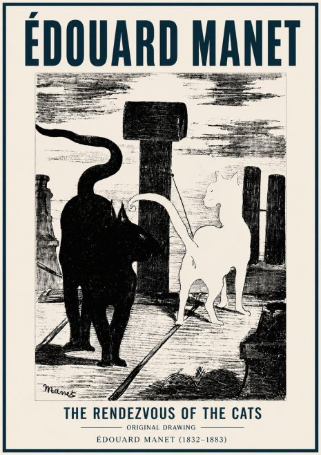 Édouard Manet The Rendezvous of the Cats No6 - Poster