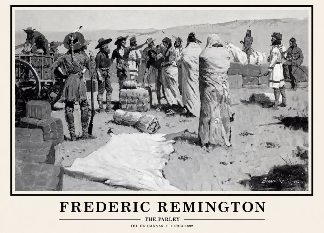 Frederic Remington The Parley No1 - Poster