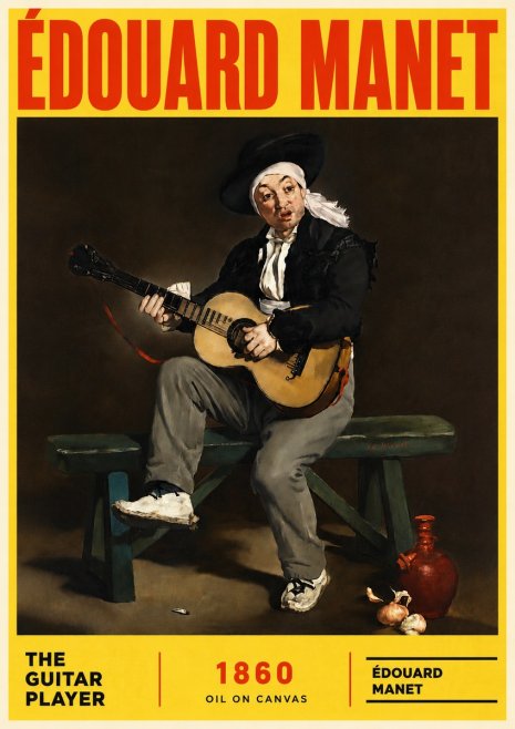 Édouard Manet The Guitar Player No6 - Poster