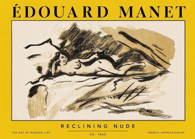 Édouard Manet Reclining Nude No3 - Poster