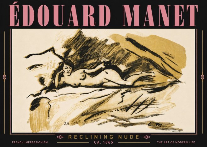 Édouard Manet Reclining Nude No6 - Poster