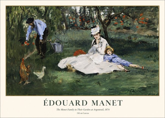 Édouard Manet The Monet Family in Their Garden at Argenteuil, 1874 No1 - Poster