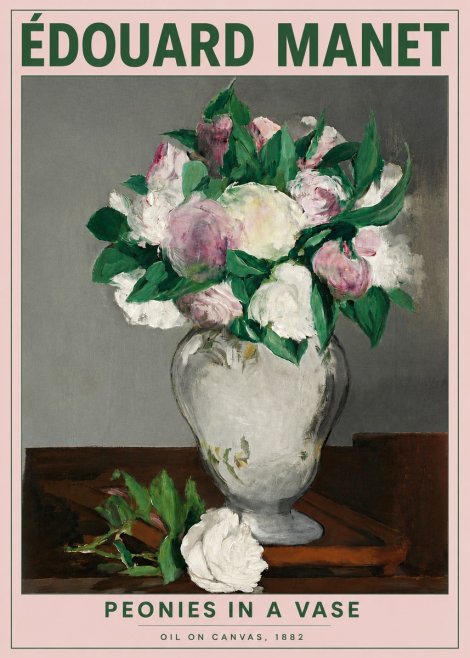 Édouard Manet Peonies in a Vase No4 - Poster