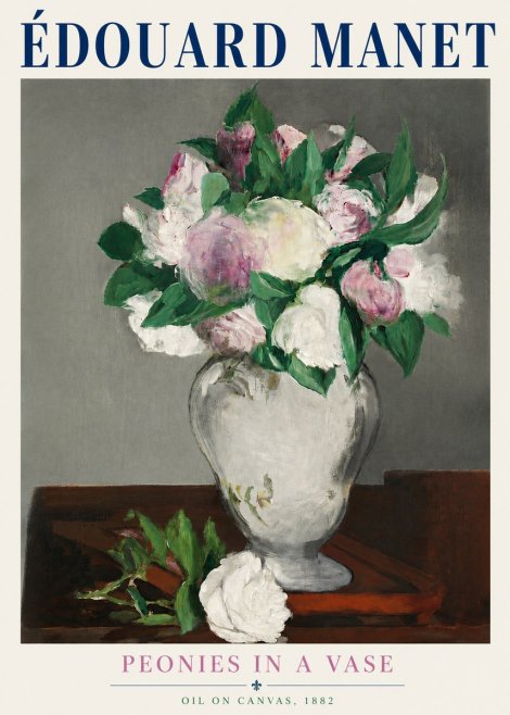 Édouard Manet Peonies in a Vase No5 - Poster