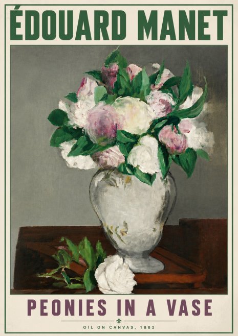 Édouard Manet Peonies in a Vase No6 - Poster