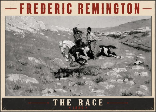 Frederic Remington The Race II No5 - Poster
