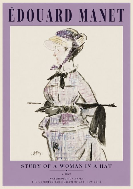 Édouard Manet Study of a Woman in a Hat No2 - Poster