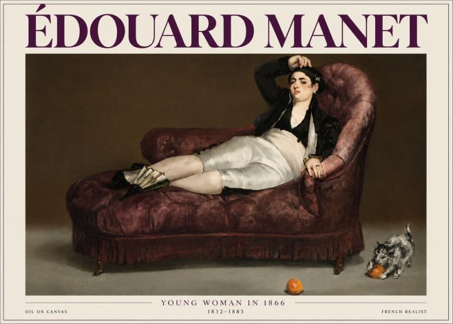 Édouard Manet Young Woman in 1866 No4 - Poster