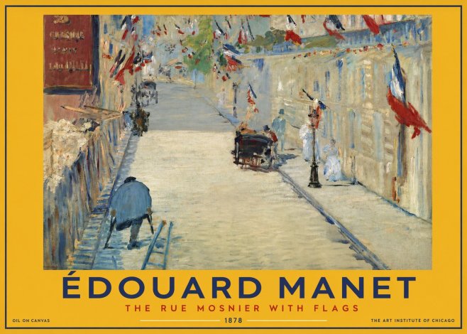 Édouard Manet The Rue Mosnier with Flags No2 - Poster