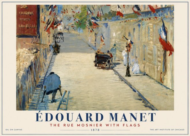 Édouard Manet The Rue Mosnier with Flags No4 - Poster