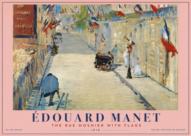 Édouard Manet The Rue Mosnier with Flags No6 - Poster