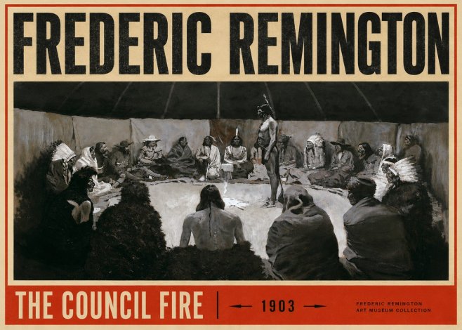 Frederic Remington The Council Fire II No4 - Poster